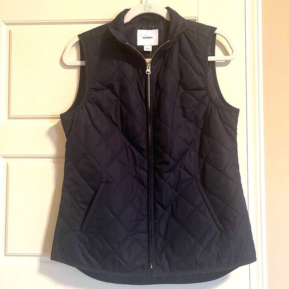 Old Navy Quilted Vest (Navy Blue - Small)